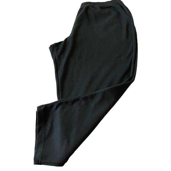 WOMAN WITHIN HIGH-RISE STRAIGHT LEG PULL-ON PANTS, WOMENS-26W PETITE-SOLID BLACK - Picture 6 of 11